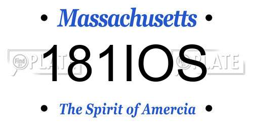 181IOS Massachusetts License Plate