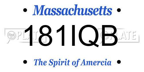 181IQB Massachusetts License Plate