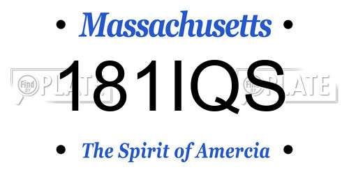 181IQS Massachusetts License Plate