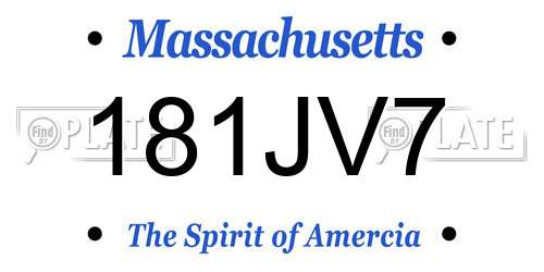 181JV7 Massachusetts License Plate