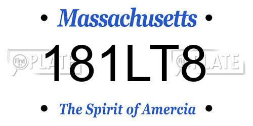 181LT8 Massachusetts License Plate