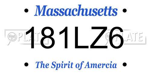 181LZ6 Massachusetts License Plate