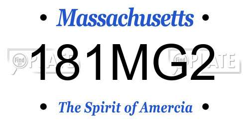 181MG2 Massachusetts License Plate