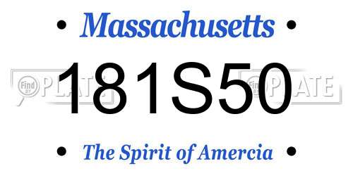 181S50 Massachusetts License Plate