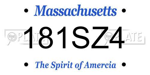 181SZ4 Massachusetts License Plate