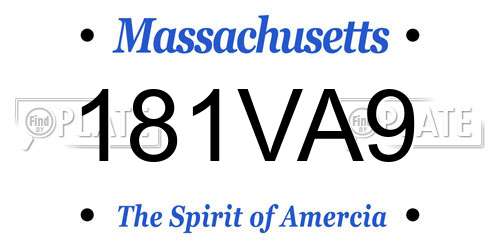 181VA9 Massachusetts License Plate