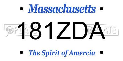 181ZDA Massachusetts License Plate