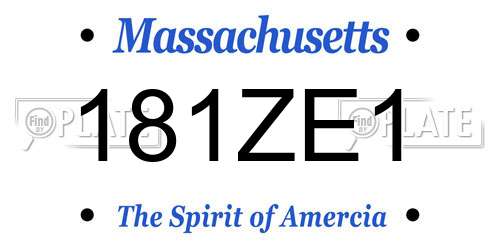 181ZE1 Massachusetts License Plate