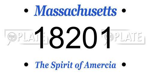 18201 Massachusetts License Plate
