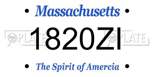 1820ZI Massachusetts License Plate