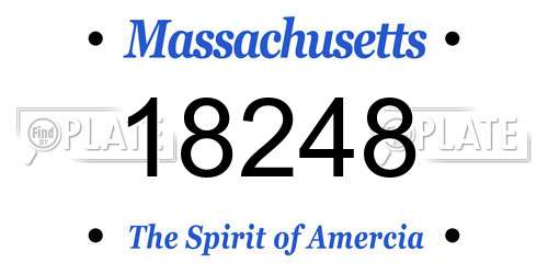 18248 Massachusetts License Plate