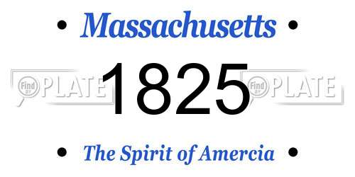 1825 Massachusetts License Plate