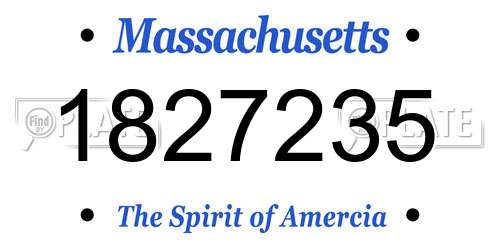 1827235 Massachusetts License Plate
