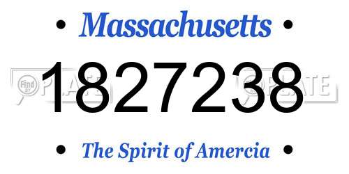 1827238 Massachusetts License Plate