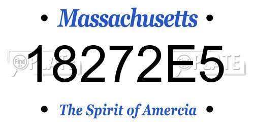 18272E5 Massachusetts License Plate