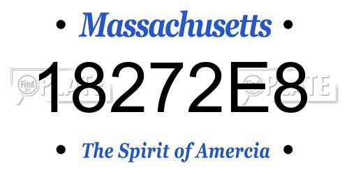 18272E8 Massachusetts License Plate