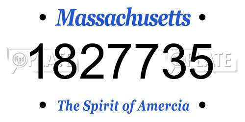 1827735 Massachusetts License Plate