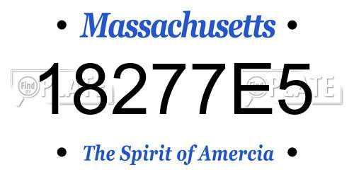 18277E5 Massachusetts License Plate