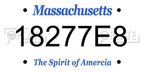18277E8 Massachusetts License Plate