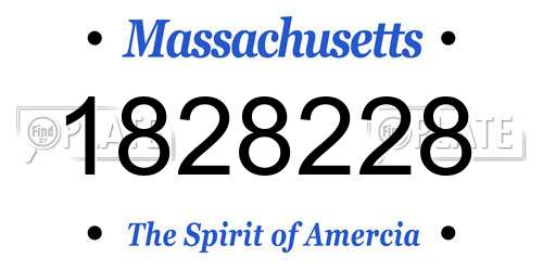 1828228 Massachusetts License Plate