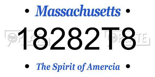 18282T8 Massachusetts License Plate