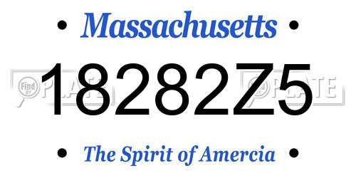18282Z5 Massachusetts License Plate