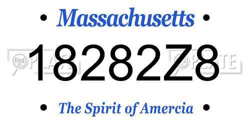 18282Z8 Massachusetts License Plate