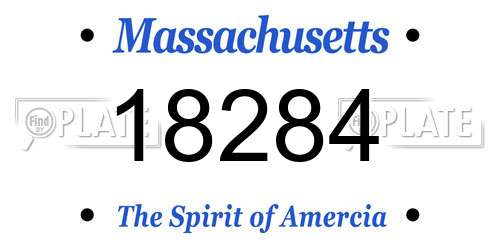 18284 Massachusetts License Plate