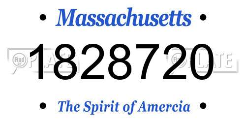 1828720 Massachusetts License Plate