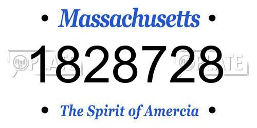1828728 Massachusetts License Plate