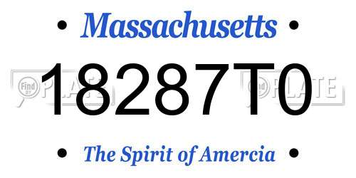 18287T0 Massachusetts License Plate
