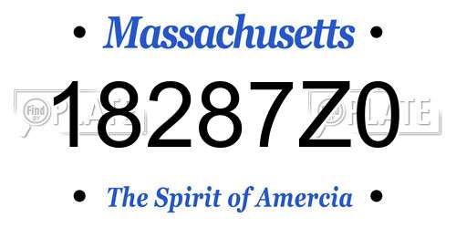 18287Z0 Massachusetts License Plate