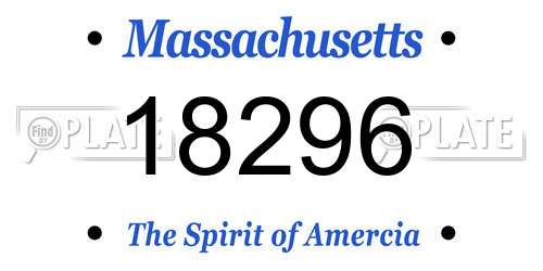 18296 Massachusetts License Plate