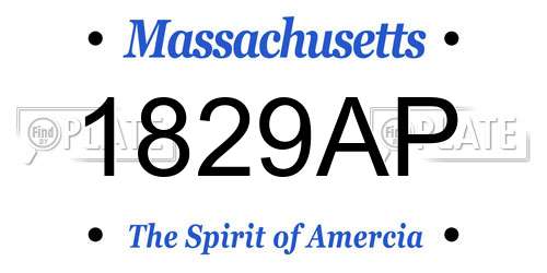 1829AP Massachusetts License Plate