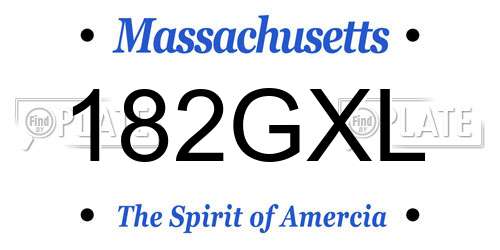 182GXL Massachusetts License Plate