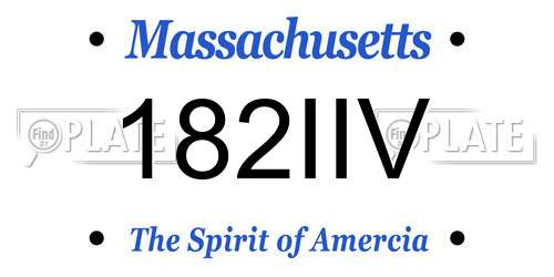 182IIV Massachusetts License Plate
