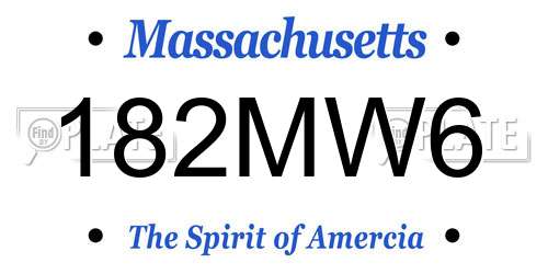 182MW6 Massachusetts License Plate