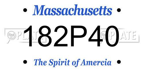 182P40 Massachusetts License Plate