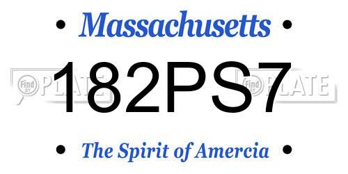 182PS7 Massachusetts License Plate