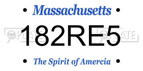 182RE5 Massachusetts License Plate