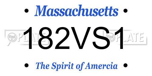 182VS1 Massachusetts License Plate