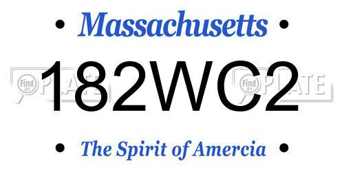 182WC2 Massachusetts License Plate