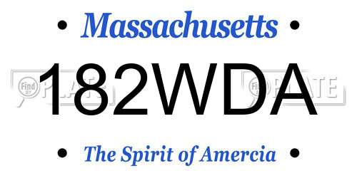 182WDA Massachusetts License Plate