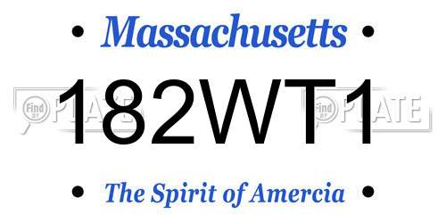 182WT1 Massachusetts License Plate