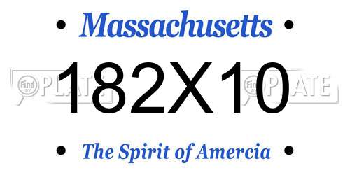 182X10 Massachusetts License Plate