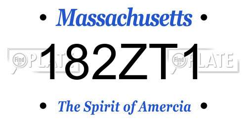 182ZT1 Massachusetts License Plate