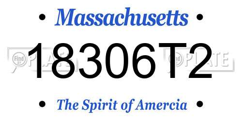 18306T2 Massachusetts License Plate