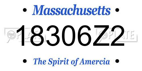 18306Z2 Massachusetts License Plate