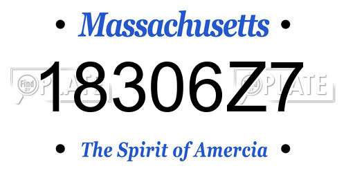 18306Z7 Massachusetts License Plate