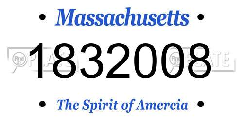 1832008 Massachusetts License Plate